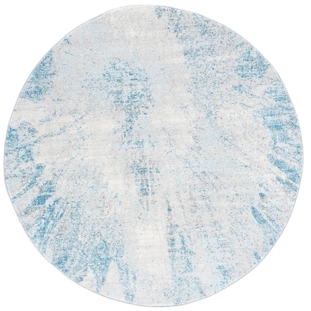 Safavieh 6 ft. 7 in. x 6 ft. 7 in. Tulum Power Loomed Round Area Rug; Grey & Blue TUL228F-7R